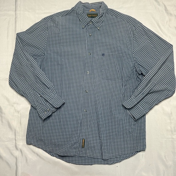 Timberland Blue Checkered Button Down Shirt - Picture 1 of 12